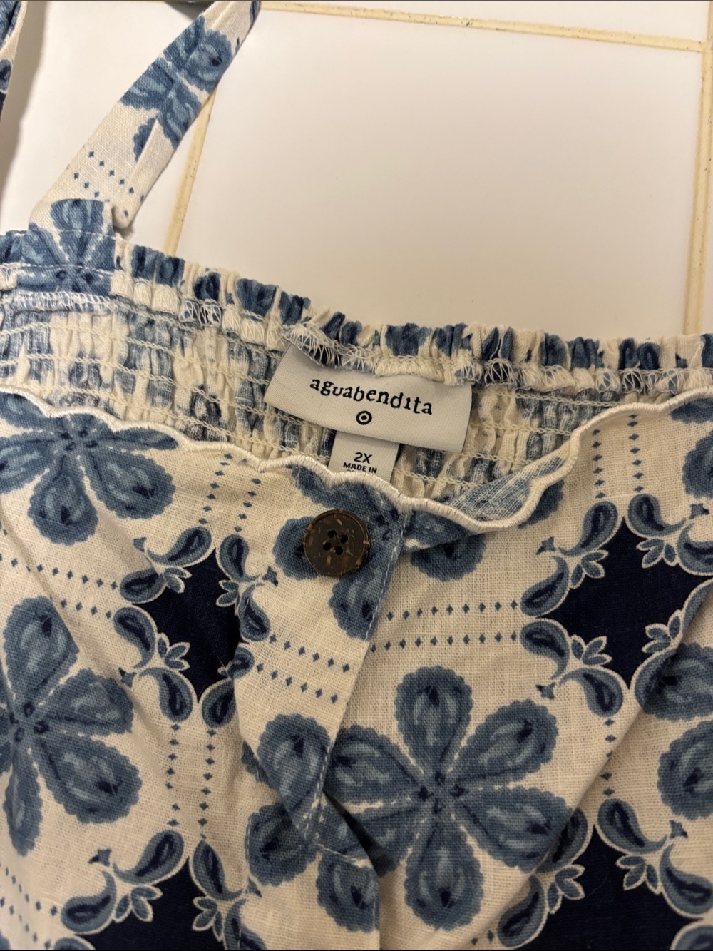 Women's Blue Floral Tie-Strap Skirt Set - Picture 3 of 9